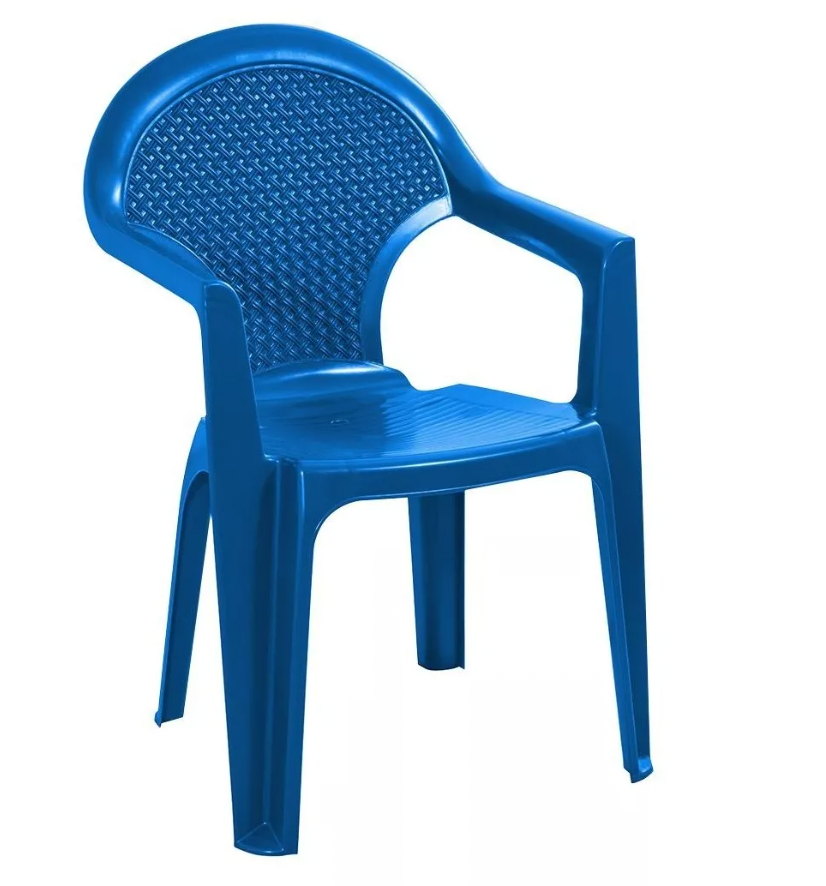 silla de plastico apilable azul