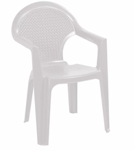 silla de plastico apilable blanca