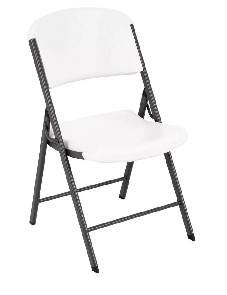 silla plegable blanca de plastico inflado