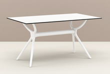 mesa rectangular siesta exterior blanca