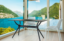 mesa rectangular siesta exterior blanca