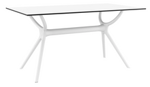 mesa rectangular siesta exterior blanca