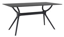 mesa rectangular siesta exterior negra