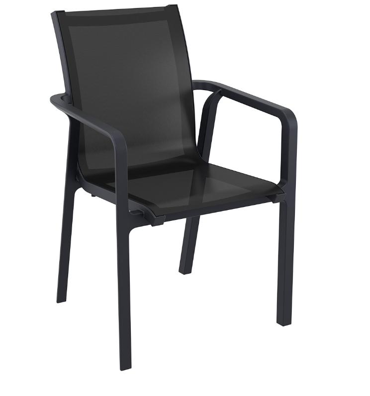 silla negra tela exterior pacific siesta