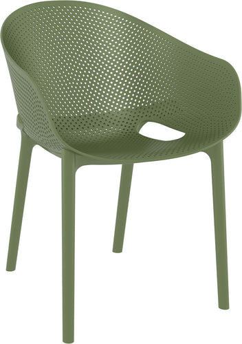 silla apilable polipropileno verde terraza sky