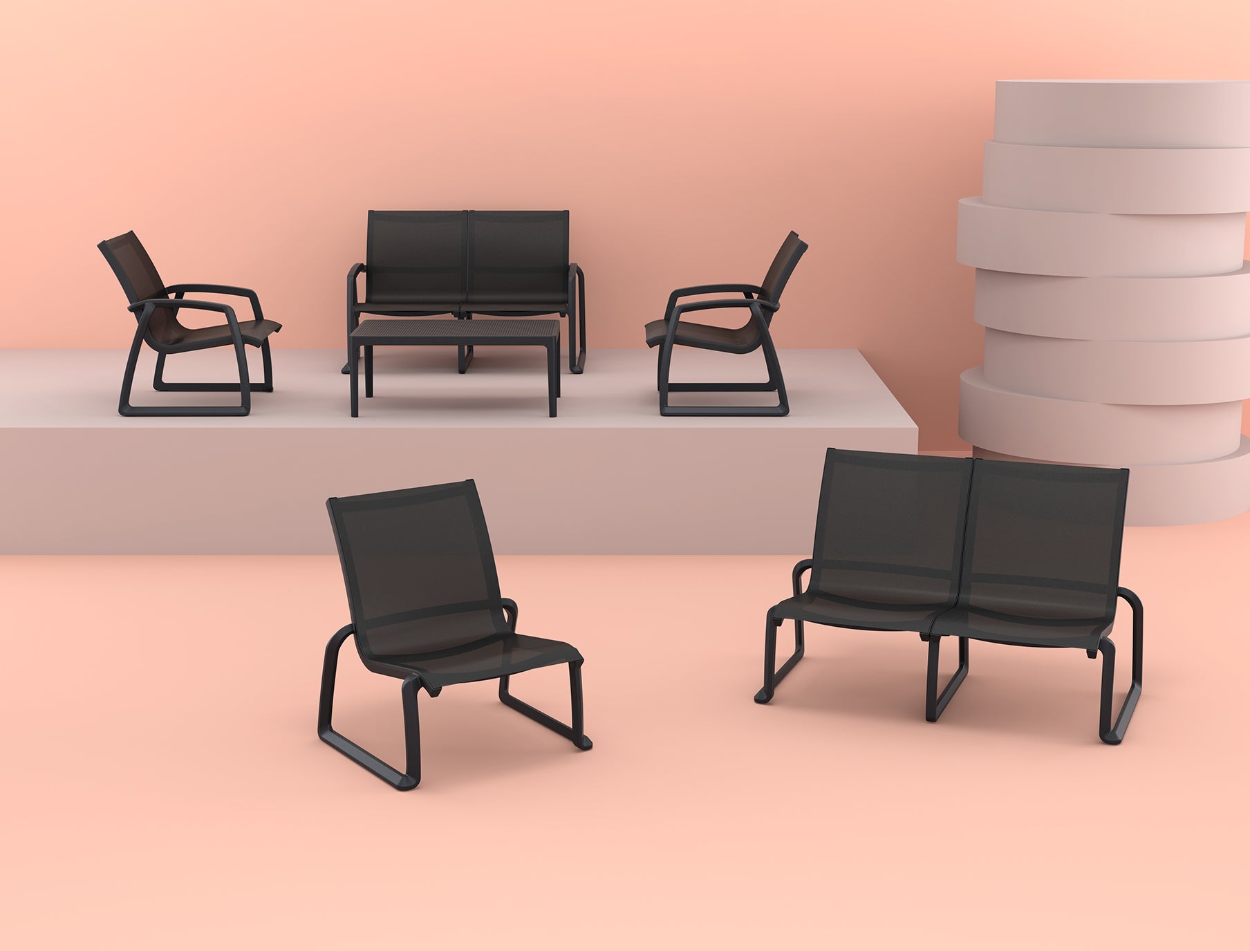 silla siesta baja con tela exterior