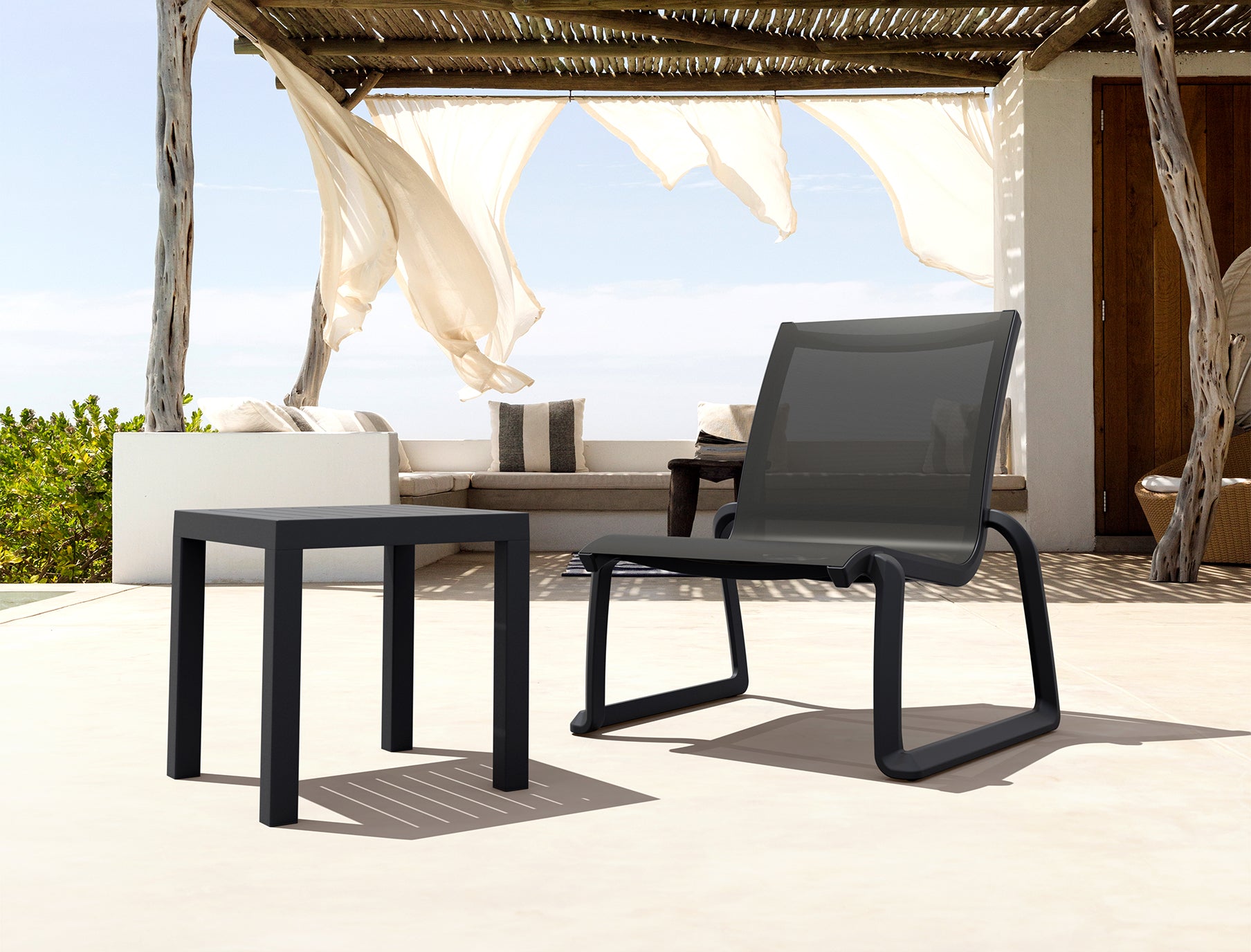 silla siesta lounge con tela exterior