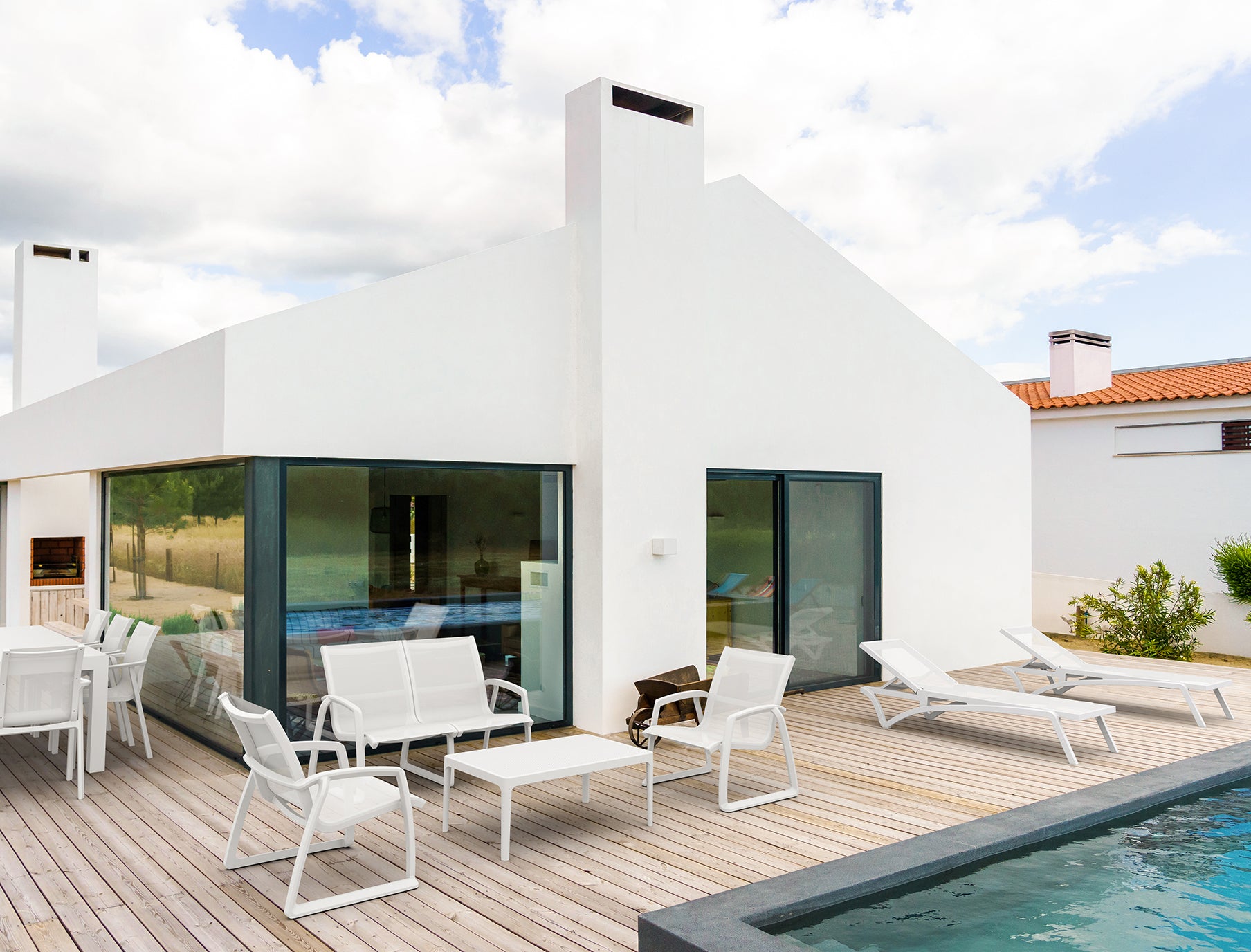silla siesta baja con tela exterior