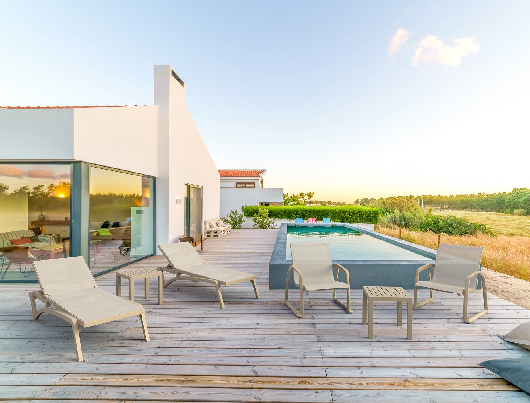 silla siesta baja con tela exterior