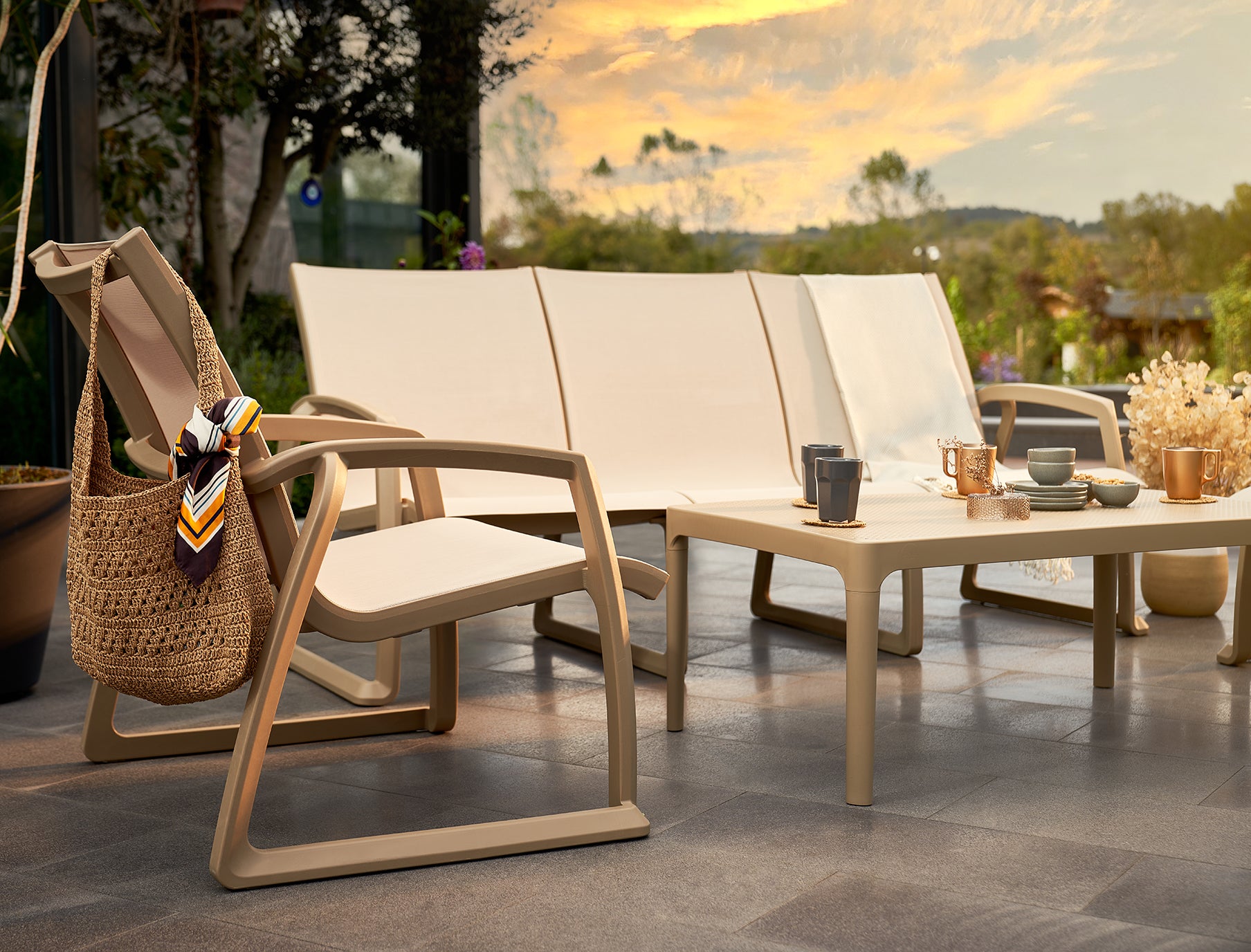 silla siesta baja con tela exterior