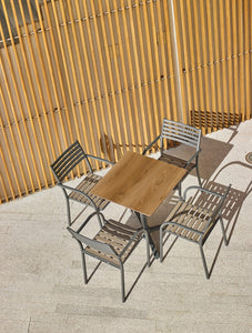 Mesa bar cuadrada de madera de acacia 70-80 cm Lisboa