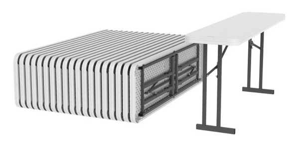 Mesas para salas de juntas y capacitaciÃ³n abatibles con ruedas rectangular  de 80cm de frente