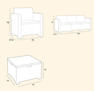 conjunto de exterior para jardin