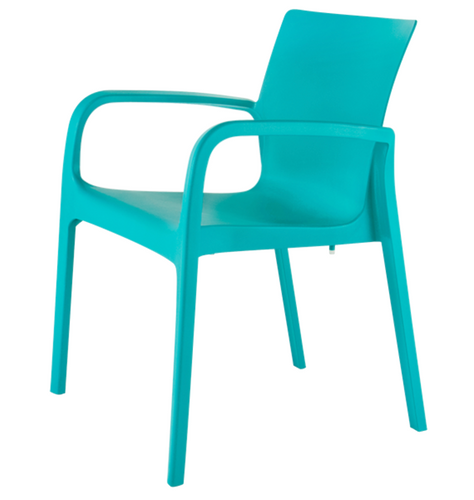 silla para cafeteria azul plastico