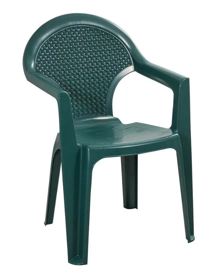 silla de plastico apilable verde