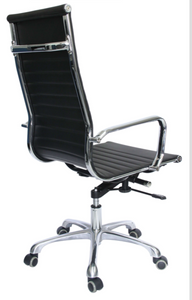 silla de oficina respaldo alto piel negra