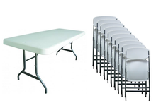 sillas y mesas plegables