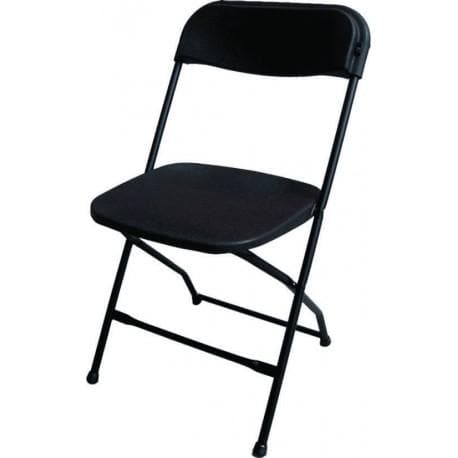 silla plegable de plastico negra